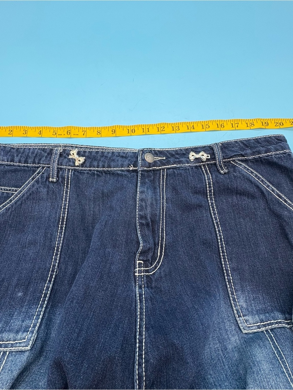 Daisy Street Dark Wash Wide Leg Carpenter Pants Size XL - Picture 9 of 10